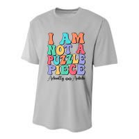 I Am Not A Puzzle Piece Actually Autistic Autism Awareness Youth Performance Sprint T-Shirt
