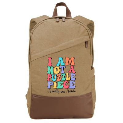 I Am Not A Puzzle Piece Actually Autistic Autism Awareness Cotton Canvas Backpack