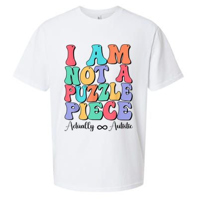 I Am Not A Puzzle Piece Actually Autistic Autism Awareness Sueded Cloud Jersey T-Shirt