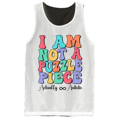 I Am Not A Puzzle Piece Actually Autistic Autism Awareness Mesh Reversible Basketball Jersey Tank