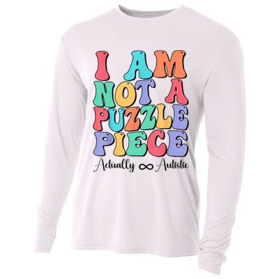 I Am Not A Puzzle Piece Actually Autistic Autism Awareness Cooling Performance Long Sleeve Crew