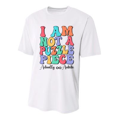 I Am Not A Puzzle Piece Actually Autistic Autism Awareness Youth Performance Sprint T-Shirt