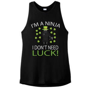 I'm A Ninja I Don't Need Luck Saint Patrick Day Ladies PosiCharge Tri-Blend Wicking Tank