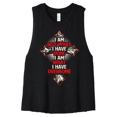 I Am Not What I Have Done Religious Jesus Christian Faith Women's Racerback Cropped Tank