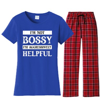 I Am Not Bossy I Am Aggressively Helpful I Am The Boss Gift Women's Flannel Pajama Set