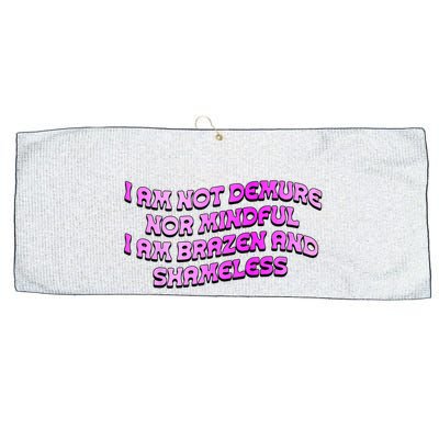 I Am Not Demure Nor Mindful I Am Brazen And Shameless Large Microfiber Waffle Golf Towel
