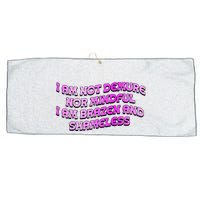 I Am Not Demure Nor Mindful I Am Brazen And Shameless Large Microfiber Waffle Golf Towel