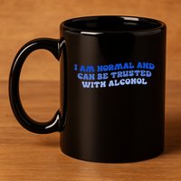 I Am Normal And Can Be Trusted With Alcohol 11oz C Handle Ceramic Mug