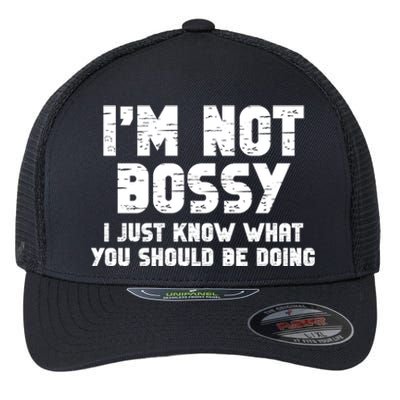 I Am Not Bossy I Am Aggressively Helpful I Am The Boss Meaningful Gift Flexfit Unipanel Trucker Cap