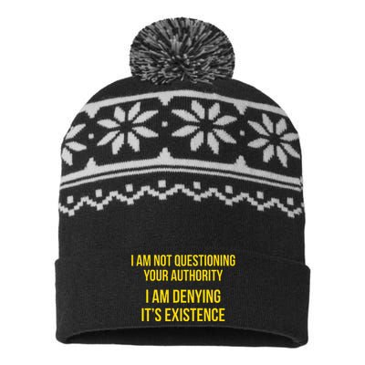 I Am Not Questioning Your Authority I Am Denying Existence USA-Made Snowflake Beanie