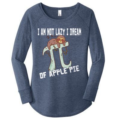 I Am Not Lazy I Dream Of Apple Pie Pi Day Sloth Gift Women's Perfect Tri Tunic Long Sleeve Shirt