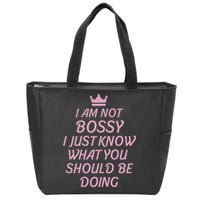 I Am Not Bossy I Just Know What You Should Be Doing Queen Zip Tote Bag