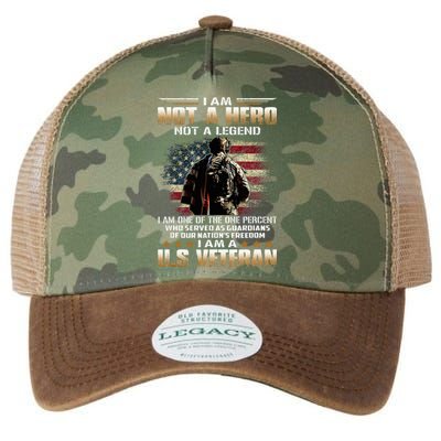 I Am Not A Hero Not A Legend I Am One Percent A Us Veteran Legacy Tie Dye Trucker Hat