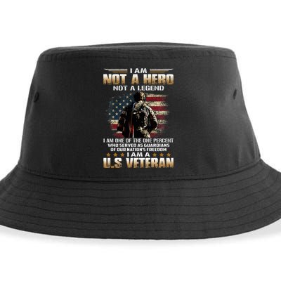 I Am Not A Hero Not A Legend I Am One Percent A Us Veteran Sustainable Bucket Hat