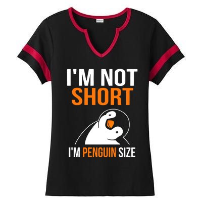 I Am Not Short I Am Penguin Size 98 Gift Ladies Halftime Notch Neck Tee