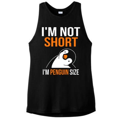 I Am Not Short I Am Penguin Size 98 Gift Ladies PosiCharge Tri-Blend Wicking Tank