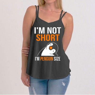 I Am Not Short I Am Penguin Size 98 Gift Women's Strappy Tank