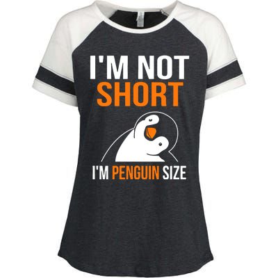 I Am Not Short I Am Penguin Size 98 Gift Enza Ladies Jersey Colorblock Tee