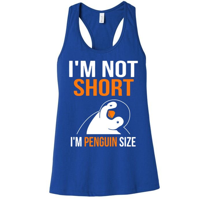 I Am Not Short I Am Penguin Size 98 Gift Women's Racerback Tank