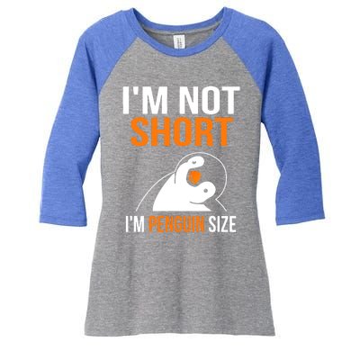 I Am Not Short I Am Penguin Size 98 Gift Women's Tri-Blend 3/4-Sleeve Raglan Shirt