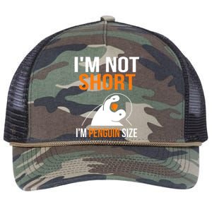 I Am Not Short I Am Penguin Size 98 Gift Retro Rope Trucker Hat Cap