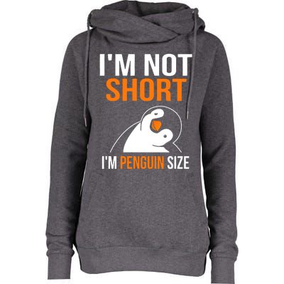 I Am Not Short I Am Penguin Size 98 Gift Womens Funnel Neck Pullover Hood