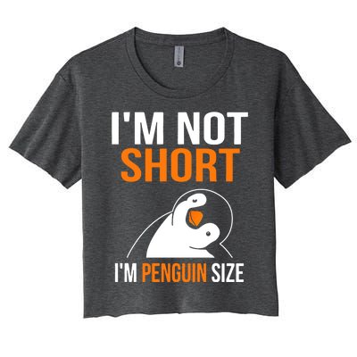 I Am Not Short I Am Penguin Size 98 Gift Women's Crop Top Tee