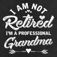 I Am Not Retired IM A Professional Grandma Gift 7 Panel Mesh Trucker Snapback Hat