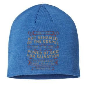 I Am Not Ashamed Of The Gospel Romans Bible Verse Christian Sustainable Beanie