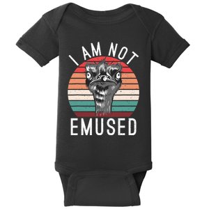 I Am Not Emused Funny bird lover Emu Pun Baby Bodysuit