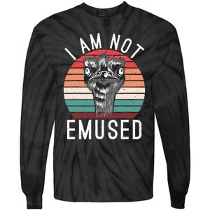 I Am Not Emused Funny bird lover Emu Pun Tie-Dye Long Sleeve Shirt