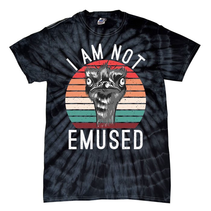 I Am Not Emused Funny bird lover Emu Pun Tie-Dye T-Shirt