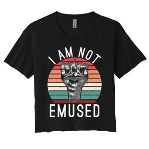 I Am Not Emused Funny bird lover Emu Pun Women's Crop Top Tee