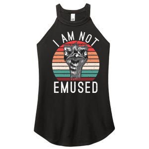 I Am Not Emused Funny bird lover Emu Pun Women's Perfect Tri Rocker Tank