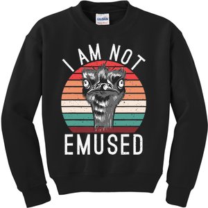 I Am Not Emused Funny bird lover Emu Pun Kids Sweatshirt