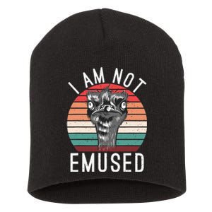 I Am Not Emused Funny bird lover Emu Pun Short Acrylic Beanie