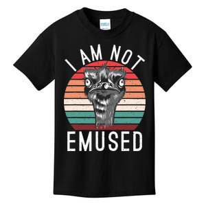 I Am Not Emused Funny bird lover Emu Pun Kids T-Shirt