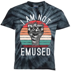 I Am Not Emused Funny bird lover Emu Pun Kids Tie-Dye T-Shirt