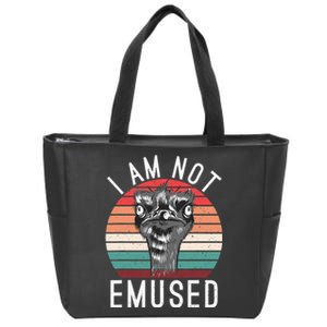 I Am Not Emused Funny bird lover Emu Pun Zip Tote Bag