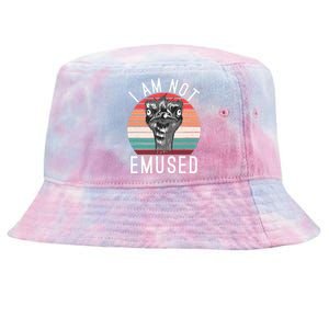 I Am Not Emused Funny bird lover Emu Pun Tie-Dyed Bucket Hat