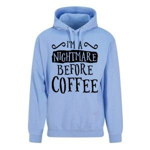 IM A Nightmare Before Coffee Caffeine Lover Unisex Surf Hoodie