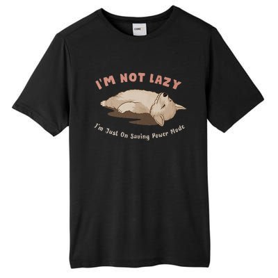 I Am Not Lazy IM Just On Saving Power Mode Cute Dog Tall Fusion ChromaSoft Performance T-Shirt