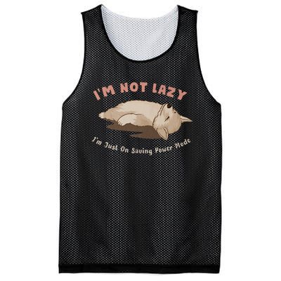 I Am Not Lazy IM Just On Saving Power Mode Cute Dog Mesh Reversible Basketball Jersey Tank