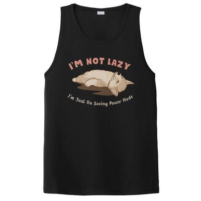 I Am Not Lazy IM Just On Saving Power Mode Cute Dog PosiCharge Competitor Tank