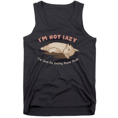 I Am Not Lazy IM Just On Saving Power Mode Cute Dog Tank Top