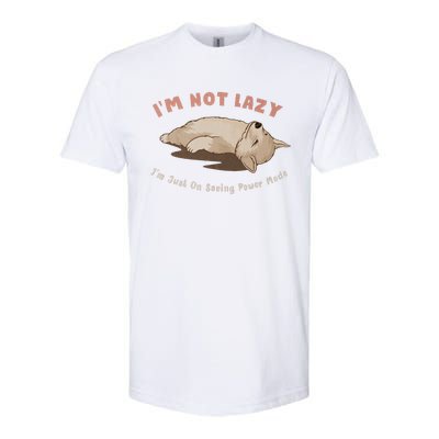 I Am Not Lazy IM Just On Saving Power Mode Cute Dog Softstyle CVC T-Shirt