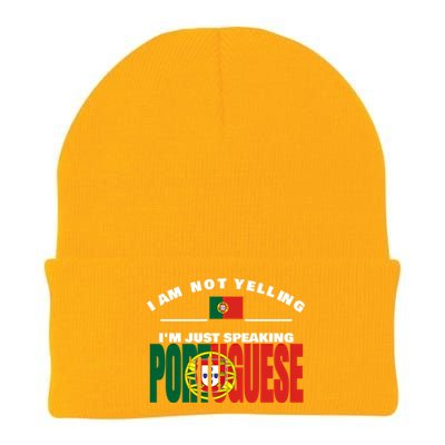 I Am Not Yelling I'm Just Speaking Portuguese Flag Portugal Gift Knit Cap Winter Beanie