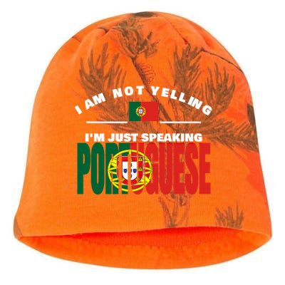 I Am Not Yelling I'm Just Speaking Portuguese Flag Portugal Gift Kati - Camo Knit Beanie