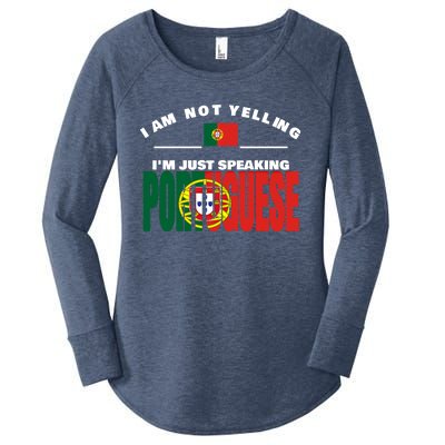 I Am Not Yelling I'm Just Speaking Portuguese Flag Portugal Gift Women's Perfect Tri Tunic Long Sleeve Shirt