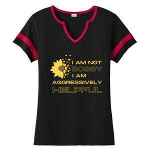 I Am Not Bossy I Am Aggressively Helpful I Am The Boss Gift Ladies Halftime Notch Neck Tee